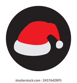 Santa hat icon, Santa Claus Christmas hat icon vector illustration symbol design