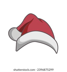 santa hat icon of color style design vector template