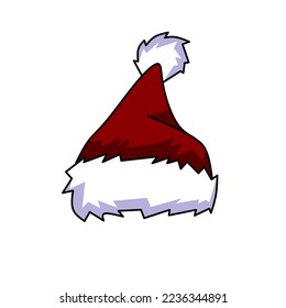 santa hat icon design, red hat santa with elegance concept