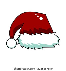santa hat icon design, red hat santa with elegance concept