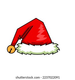 santa hat icon design, red hat santa with elegance concept