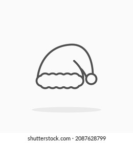 Santa hat icon. Editable Stroke and pixel perfect. Outline style. Vector illustration. Enjoy this icon for your project.