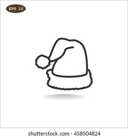  Santa hat Icon Flat.