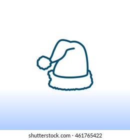  Santa hat Icon Flat.