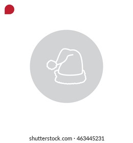  Santa hat Icon Flat.