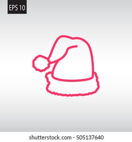  Santa hat Icon Flat.