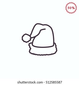  Santa hat Icon Flat.