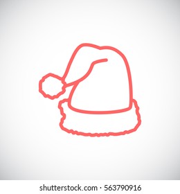  Santa hat Icon Flat.