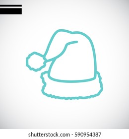 Santa hat Icon Flat.