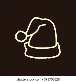  Santa hat Icon Flat.