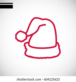  Santa hat Icon Flat.