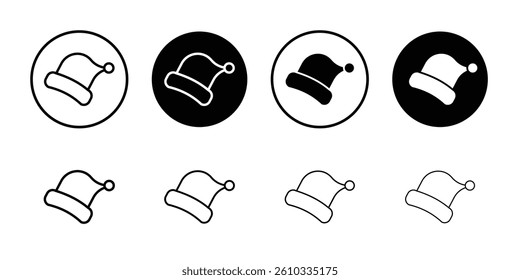 Santa hat icon Flat fill set collection