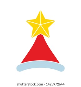 santa hat icon. flat illustration of santa hat vector icon for web