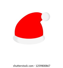 santa hat icon in flat style isolated vector illustration on white transparent background. Christmas hat icon vector