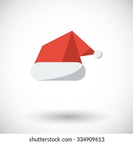 Santa hat icon. Flat vector related icon for web and mobile applications. It can be used as - pictogram, icon, infographic element. Vector Illustration.