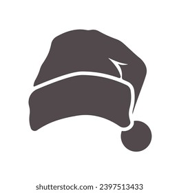 santa hat icon of glyph style design vector template