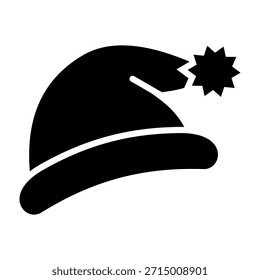 Santa Hat Icon Glyph Vector Illustration
