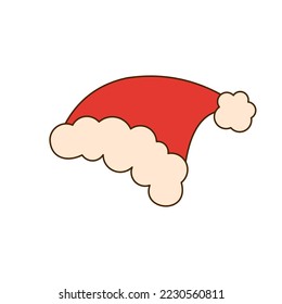 Santa Hat icon isolated on white background. Design element for Christmas and New year. Vector illustration.