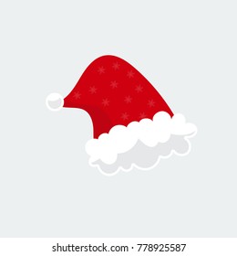 Santa hat icon isolated vector illustration on white transparent background