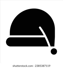 santa hat icon with isolated vektor and transparent background