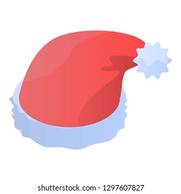 Santa hat icon. Isometric of santa hat vector icon for web design isolated on white background