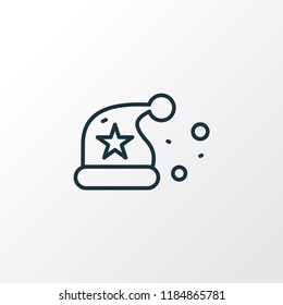 Santa hat icon line symbol. Premium quality isolated claus cap element in trendy style.