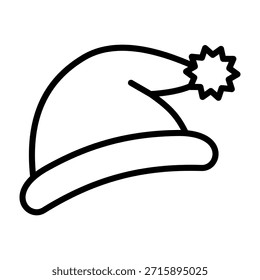 Ilustração de vetor de linha de ícone do Santa Hat