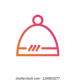 santa hat icon logo gradation