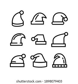 santa hat icon or logo isolated sign symbol vector illustration - Collection of high quality black style vector icons
