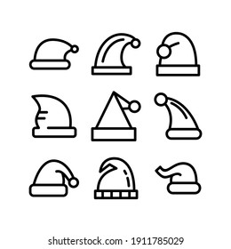 icono de santa hat o logotipo símbolo de signo aislado ilustración vectorial - Colección de iconos vectoriales de estilo negro de alta calidad

