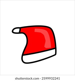 Santa hat icon on plain white background