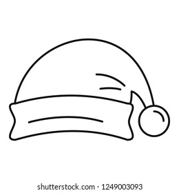 Santa hat icon. Outline santa hat vector icon for web design isolated on white background