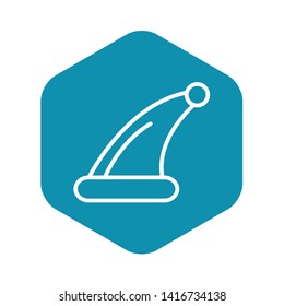 Santa hat icon. Outline santa hat vector icon for web design isolated on black background