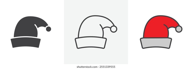 Santa hat icon pack. Vector illustration. EPS10