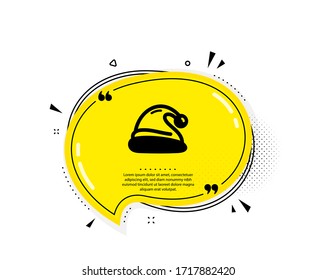 Santa hat icon. Quote speech bubble. Christmas or New year sign. Claus symbol. Quotation marks. Classic santa hat icon. Vector