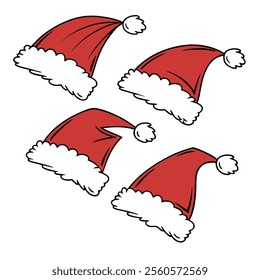 Santa Hat Icon Set for  Enthusiasts