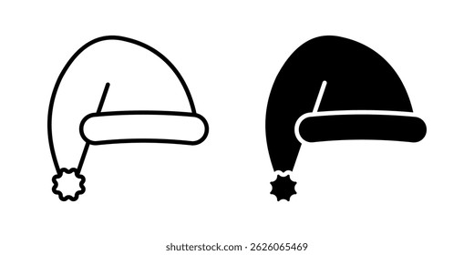 Ícone de santa hat definido. Fundo branco isolado do símbolo. ilustração do vetor. cor editável.