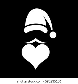 Santa in hat icon. Simple illustration of santa in hat vector icon for web