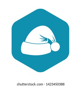 Santa hat icon in simple style on a white background vector illustration