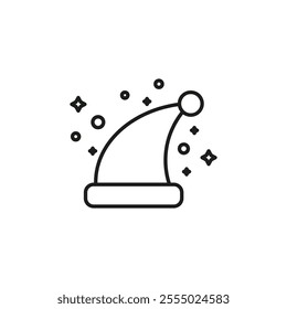 Santa hat icon Symbol mark in Outline style