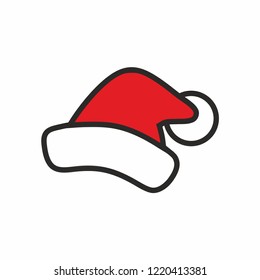 Santa hat icon vector