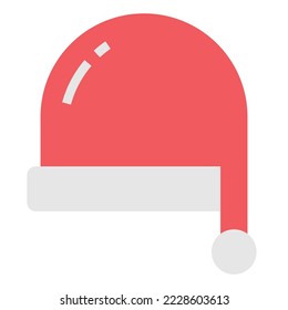 santa hat icon vector flat color .