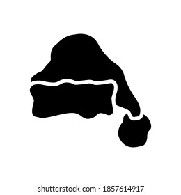 Santa-Hut-Symbol, Vektorgrafik von Bilddesign im Stil von Glyphe