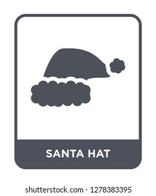 santa hat icon vector on white background, santa hat trendy filled icons from Christmas collection, santa hat vector illustration