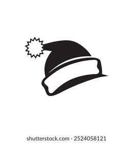 Santa hat icon vector style silhouette