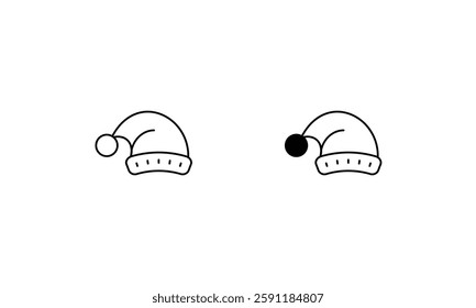 Santa hat icons set vector stock illustration