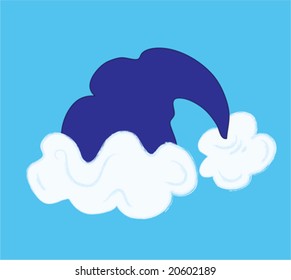 Santa hat isolated in blue background