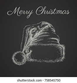 Santa Hat Isolated Hand Drawn Vector llustration Sketch