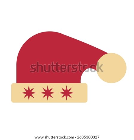 Santa Hat isolated on a white. Christmas vector illustration. 