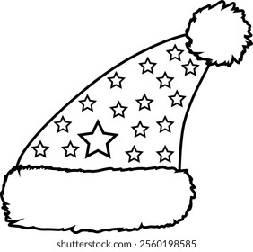Santa hat isolated silhouette vector art